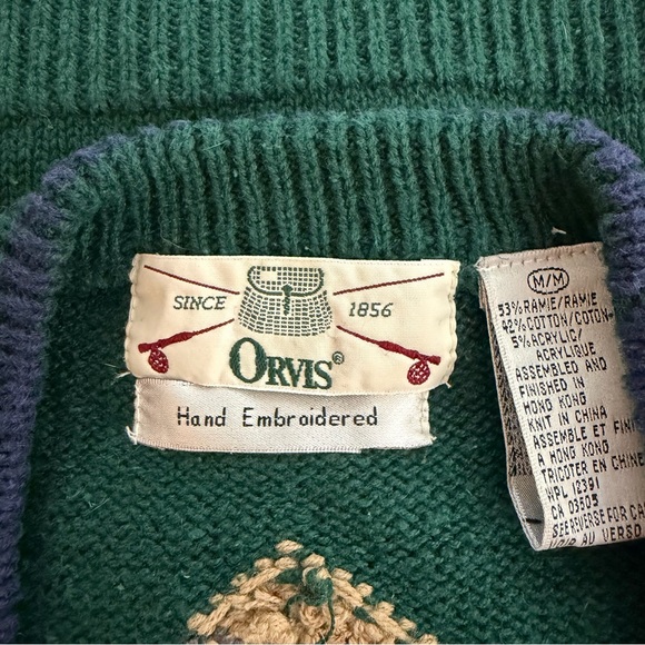 Vintage Hand-Embroidered Dog Sweater Vest Button Front Knit Cottagecore Grandpa - Picture 12 of 15